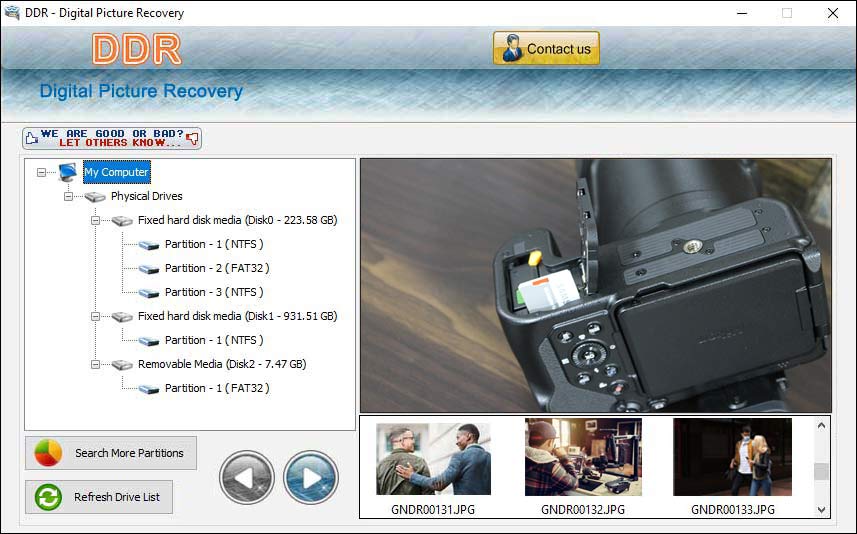 Digital picture recovery program retrieves corrupted hard disk lost image files