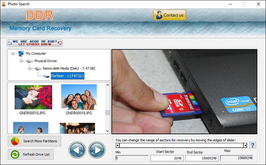 Memory card lost data retrieval software recovers deleted data from memory card