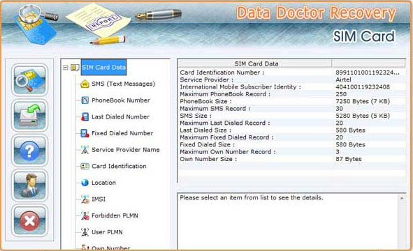 SIM Card SMS Recovery screenshot